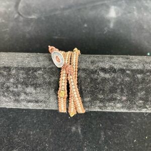 Chan Luu Brown and Gold Beaded Wrap Bracelet